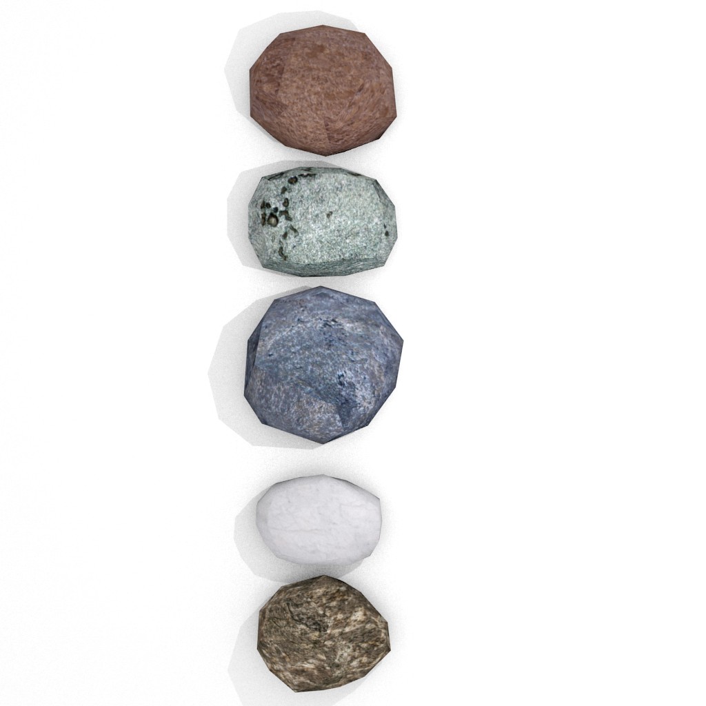 Low Poly Rock Set (5 different rocks) preview image 4